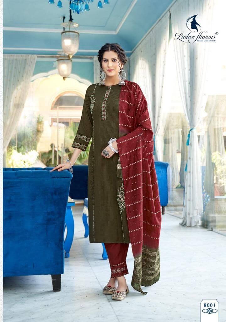 Ladies Flavour Aarohi vol 8 Top Bottom Dupatta Catalog, Buy Full Catalog Aarohi Vol 8 of Ladies Flavour Brand in Wholesale Price