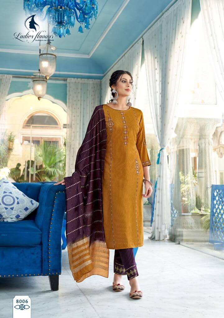 Ladies Flavour Aarohi vol 8 Top Bottom Dupatta Catalog, Buy Full Catalog Aarohi Vol 8 of Ladies Flavour Brand in Wholesale Price