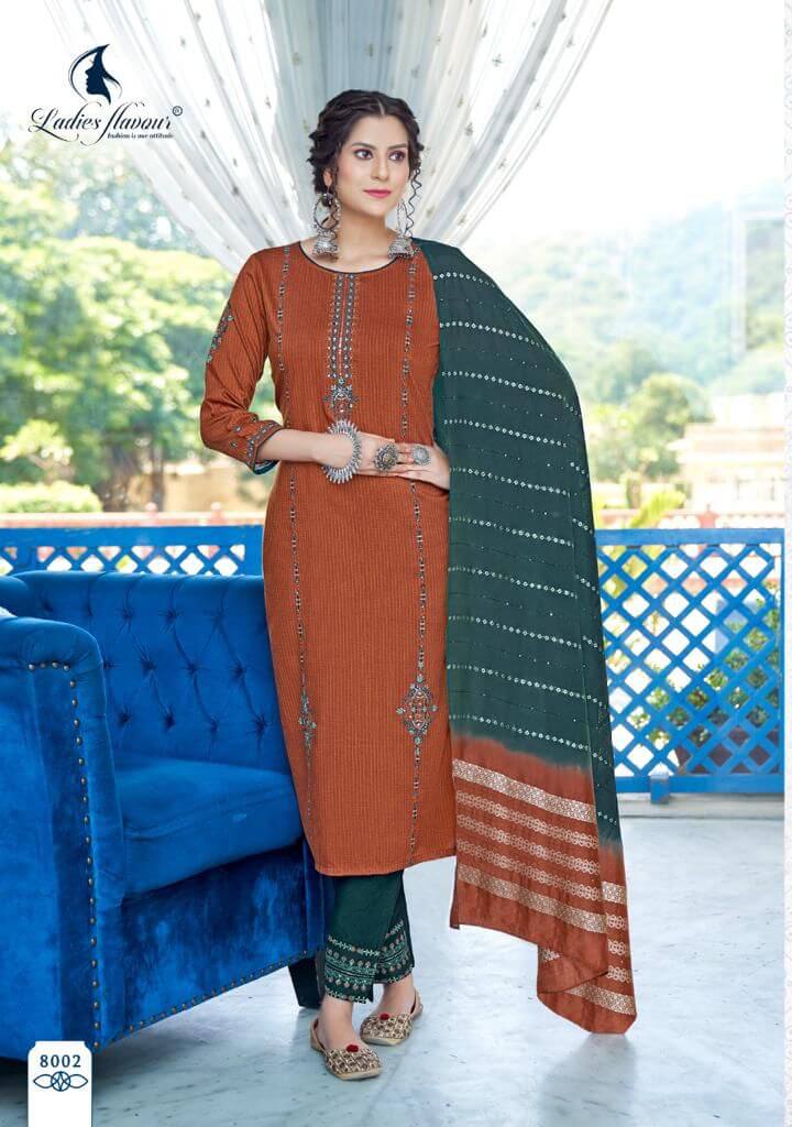 Ladies Flavour Aarohi vol 8 Top Bottom Dupatta Catalog, Buy Full Catalog Aarohi Vol 8 of Ladies Flavour Brand in Wholesale Price