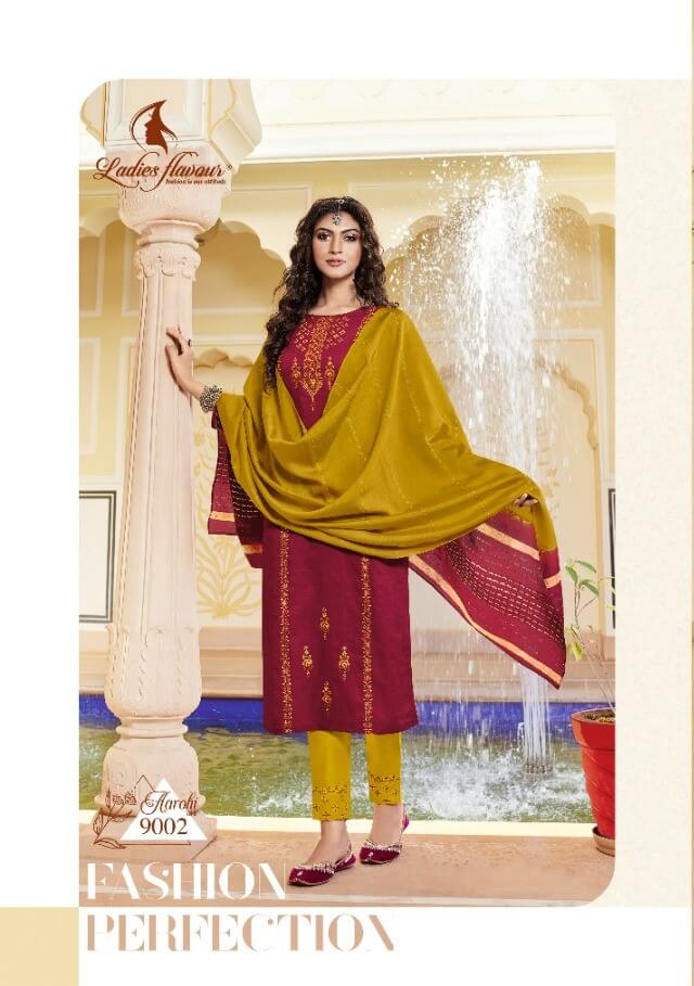 Ladies Flavour Aarohi vol 9 Embroidery Salwar Suits Catalog, Buy Ladies Flavour Aarohi vol 9 Embroidery Salwar Suits Full Catalog in Wholesale Price Online From Aarvee Creation From Vadodara