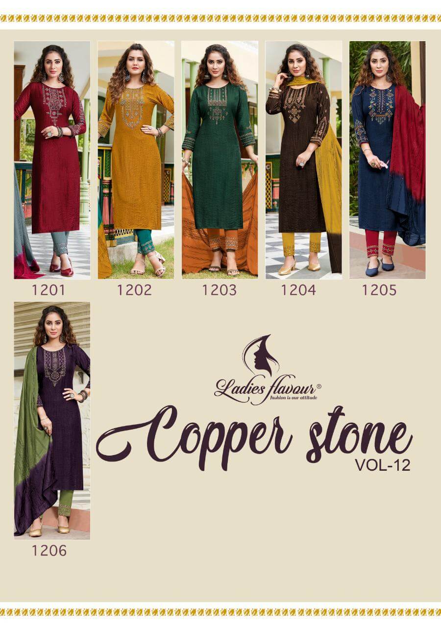 Ladies Flavour Copper Stone vol 12 Readymade Dress Wholesale Catalog, Buy Full Catalog of Readymade Dress Copper Stone vol 12 by Ladies Flavour Brand in Wholesale Price