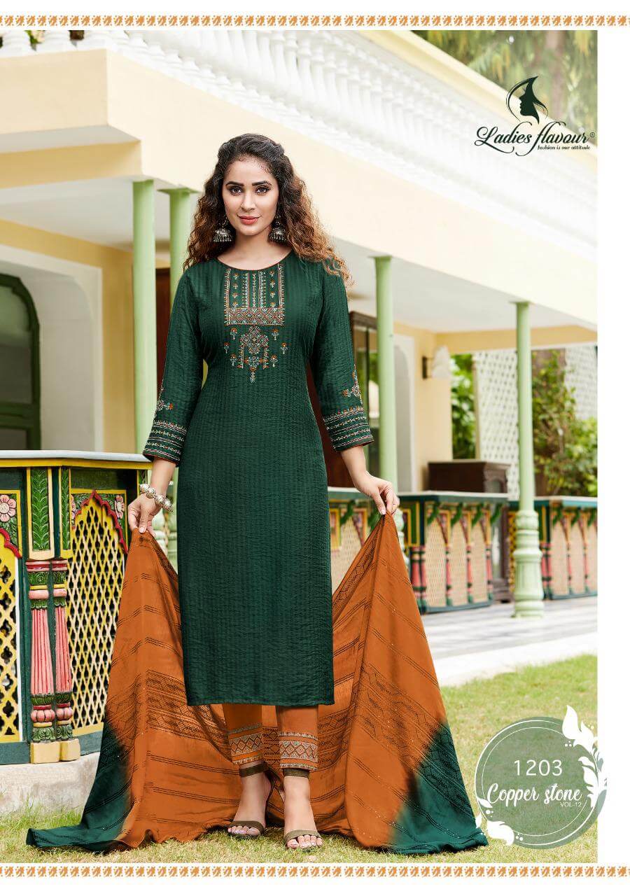 Ladies Flavour Copper Stone vol 12 Readymade Dress Wholesale Catalog, Buy Full Catalog of Readymade Dress Copper Stone vol 12 by Ladies Flavour Brand in Wholesale Price