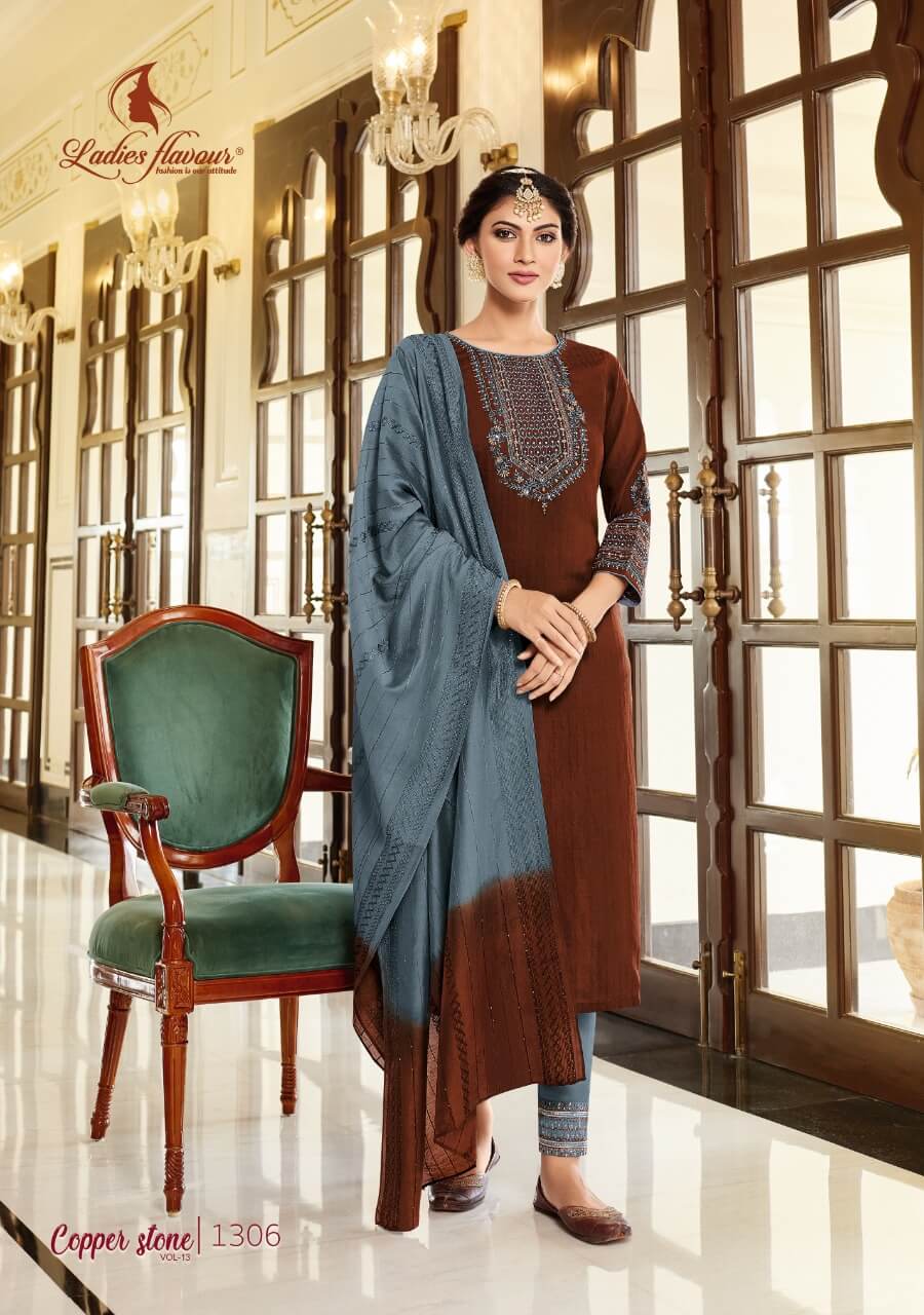 Ladies Flavour CopperStone vol 13 Salwar Suit Catalog in Wholesale, Buy Ladies Flavour Brand Copper Stone vol 13 Salwar Suit Full Catalog in Wholesale Price Online From Aarvee Creation