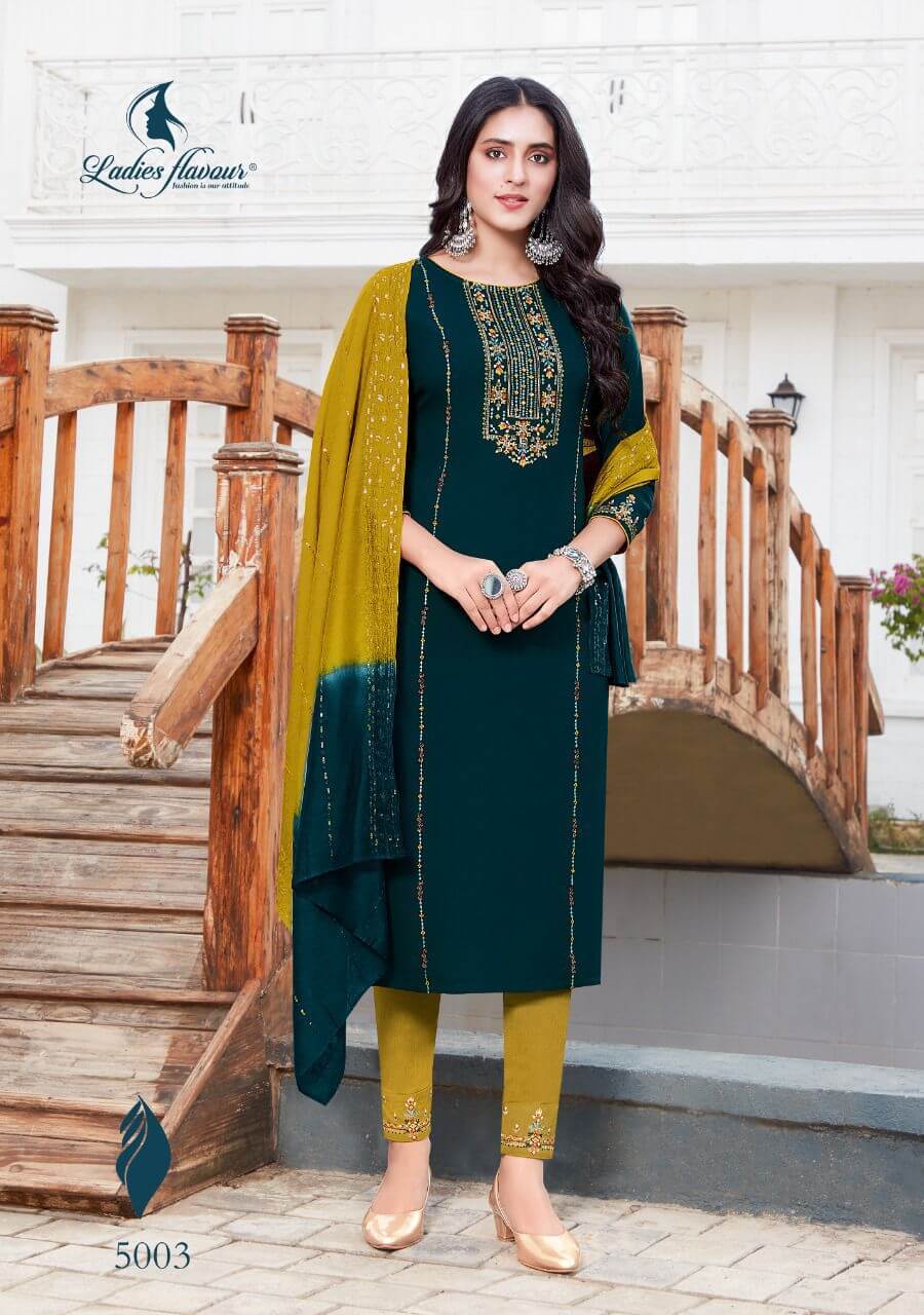 Ladies Flavour Pavitra vol 5 Top Bottom Dupatta Set Wholesale Catalog, Buy Ladies Flavour vol 5 Top Bottom Dupatta Set Full Catalog at Wholesale Price Online