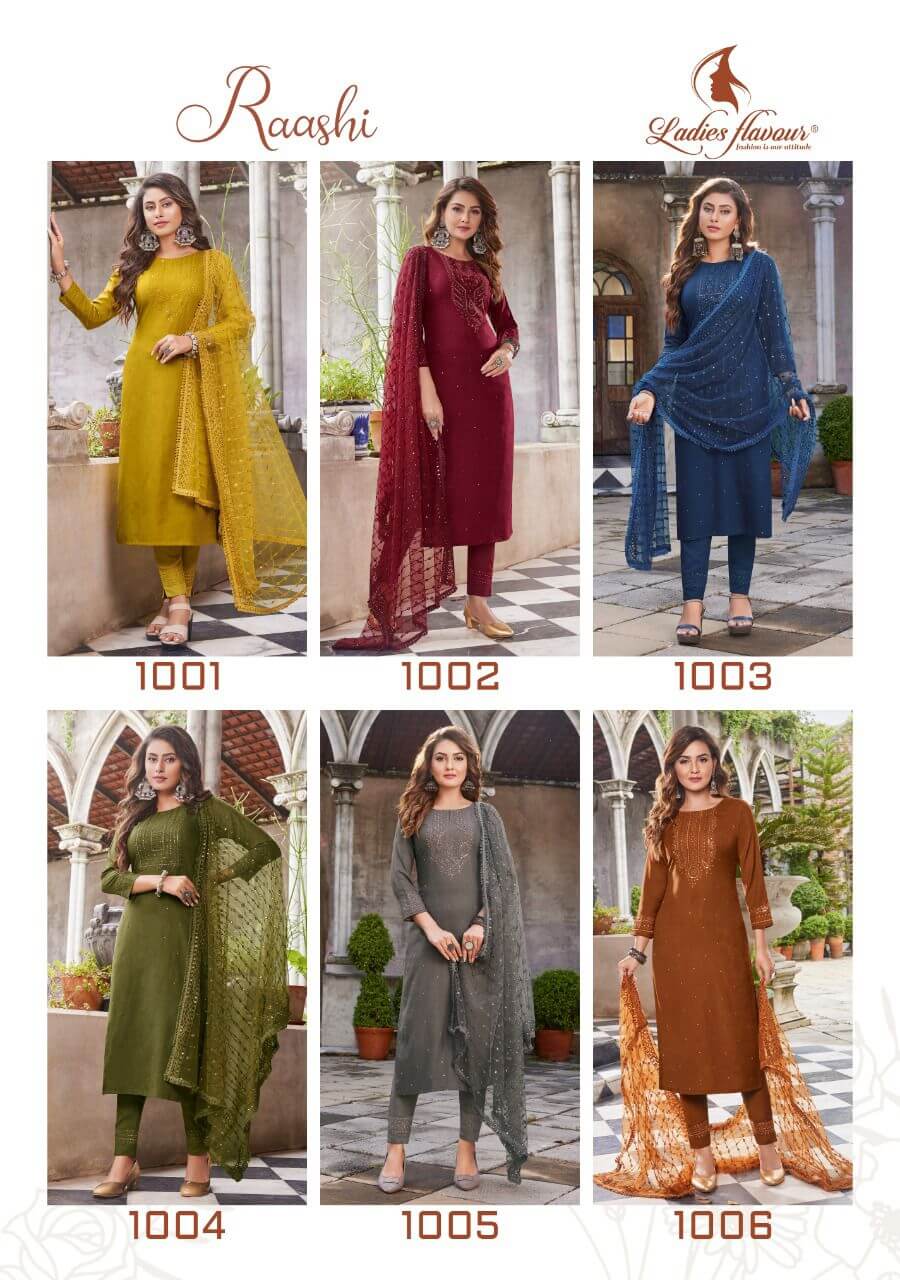 Ladies Flavour Raashi Kurtis Pant Dupatta Set Catalog, Buy Ladies Flavour Raashi Kurtis Pant Dupatta Set Full Catalog at Wholesale Price Online