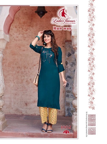 Ladies Flavour Launches Ladies tops with Pants catalog Runway, Runway Rayon Kurti with Discharge print bottom collections