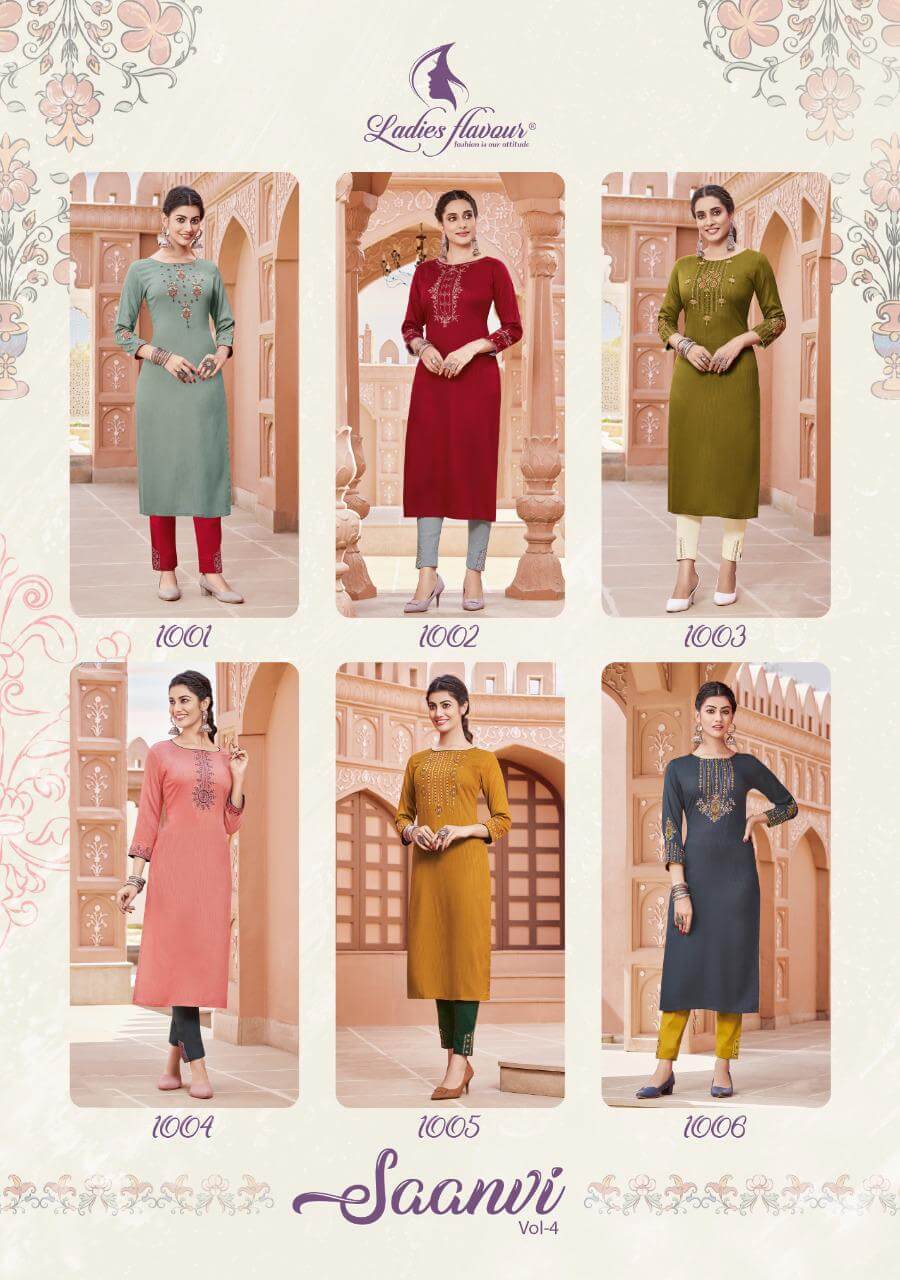 Ladies Flavour Aarohi Vol 4 Kurti with Bottom Dupatta Wholesale Catalog 5  Pcs 