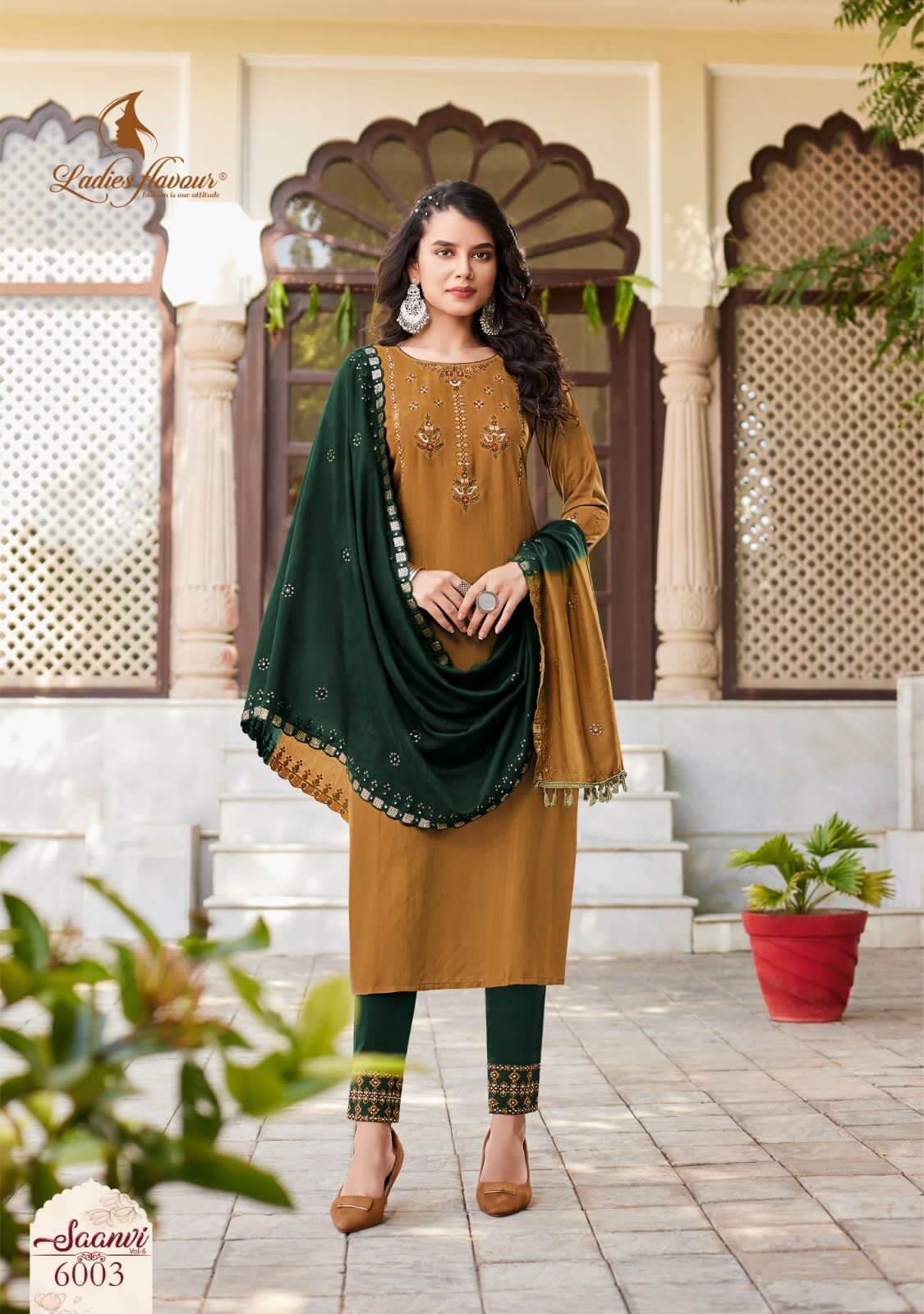 Ladies Flavour Saanvi Vol 6 Top Bottom Dupatta Set In Wholesale Price, Buy Ladies Flavour Saanvi Vol 6 Top Bottom Dupatta Full Set In Wholesale Price From Aaarvee Creation Online India