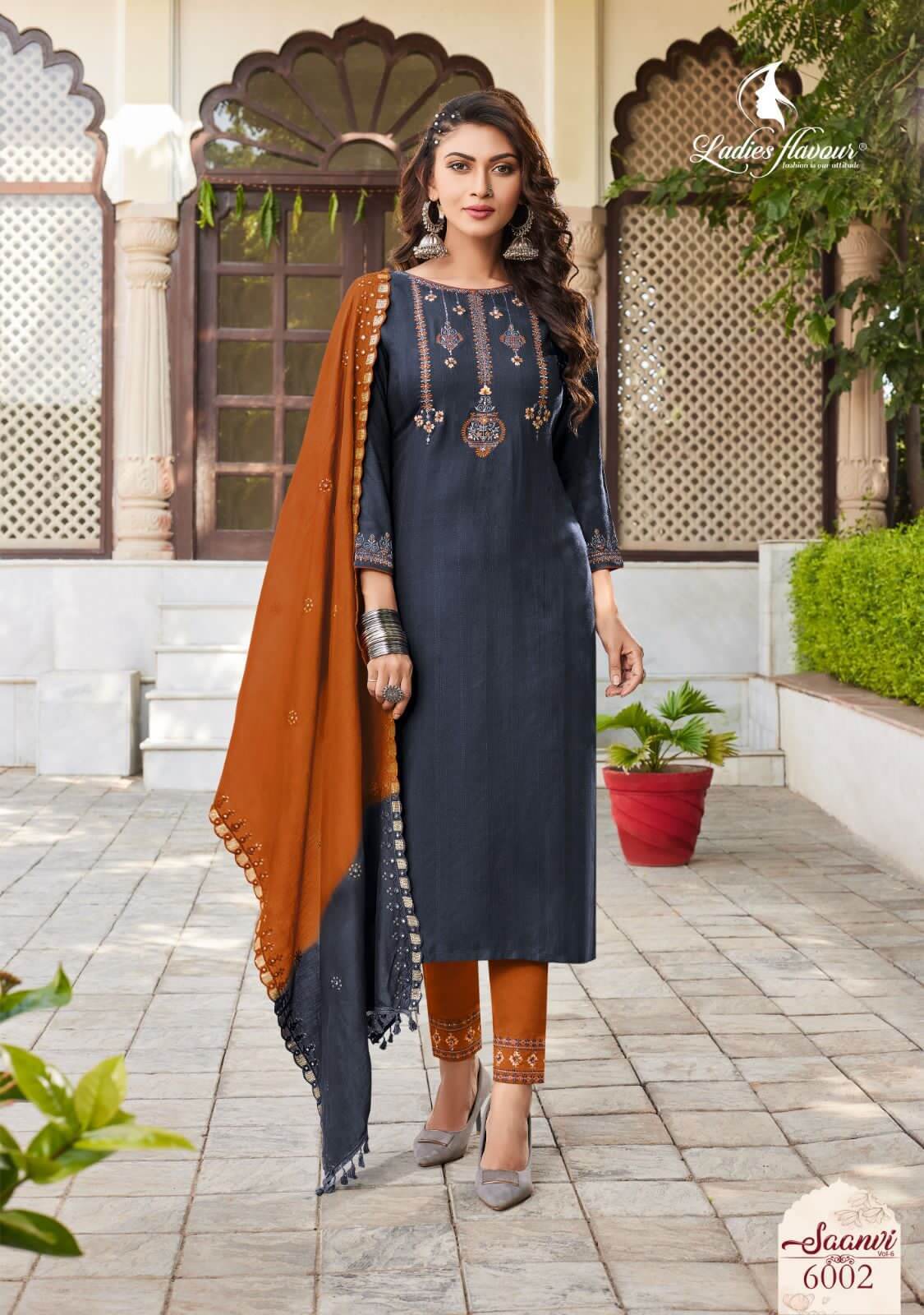 Ladies Flavour Saanvi Vol 6 Top Bottom Dupatta Set In Wholesale Price, Buy Ladies Flavour Saanvi Vol 6 Top Bottom Dupatta Full Set In Wholesale Price From Aaarvee Creation Online India