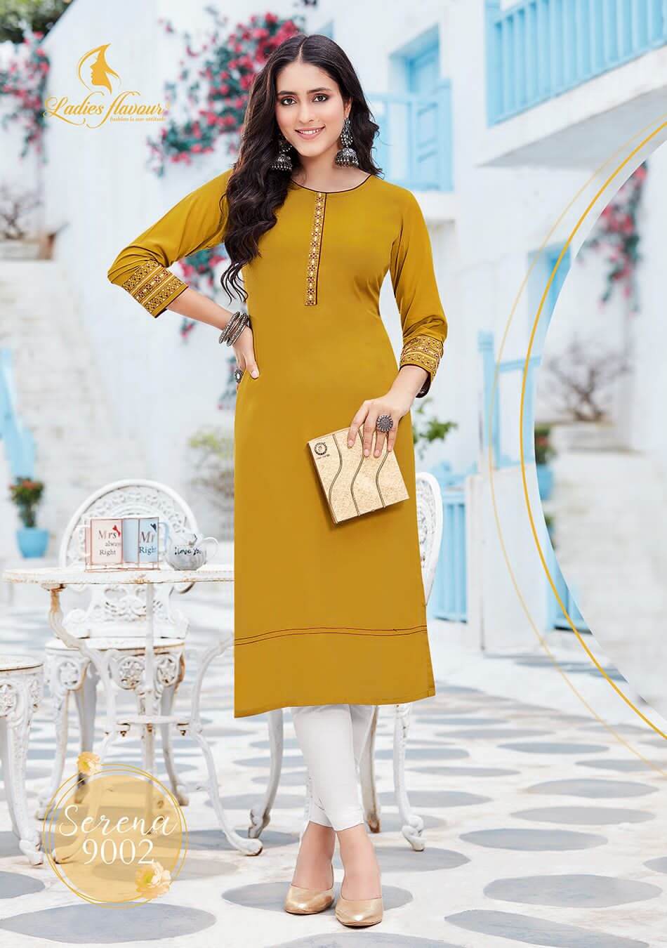 Buy Ladies Flavour Serena Vol 9 Rayon Kurtis Full Catalog At Wholesale Rate Online From Aarvee Creation Vadodara