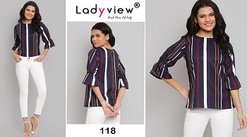 Ladyview Topsy volume 4 Ladies Tops Wholesale Catalog, Ten Designs Creap Fabric Short Tops Catalogue Topsy vol 4 by Ladyview Brand