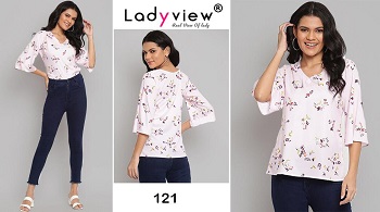 Ladyview Topsy volume 4 Ladies Tops Wholesale Catalog, Ten Designs Creap Fabric Short Tops Catalogue Topsy vol 4 by Ladyview Brand