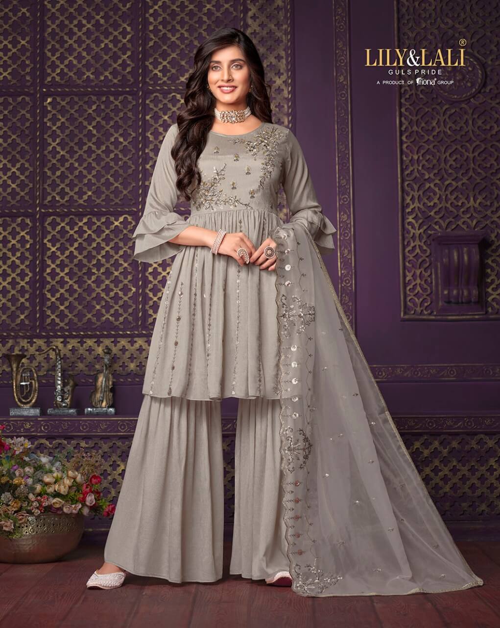 Lily Lali Eminent vol 2 Top with Sharara and Dupatta Set Catalog, Buy Lily Lali Eminent vol 2 Top with Sharara and Dupatta Set Full Catalog in Wholesale Rate Online From Aarvee Creation