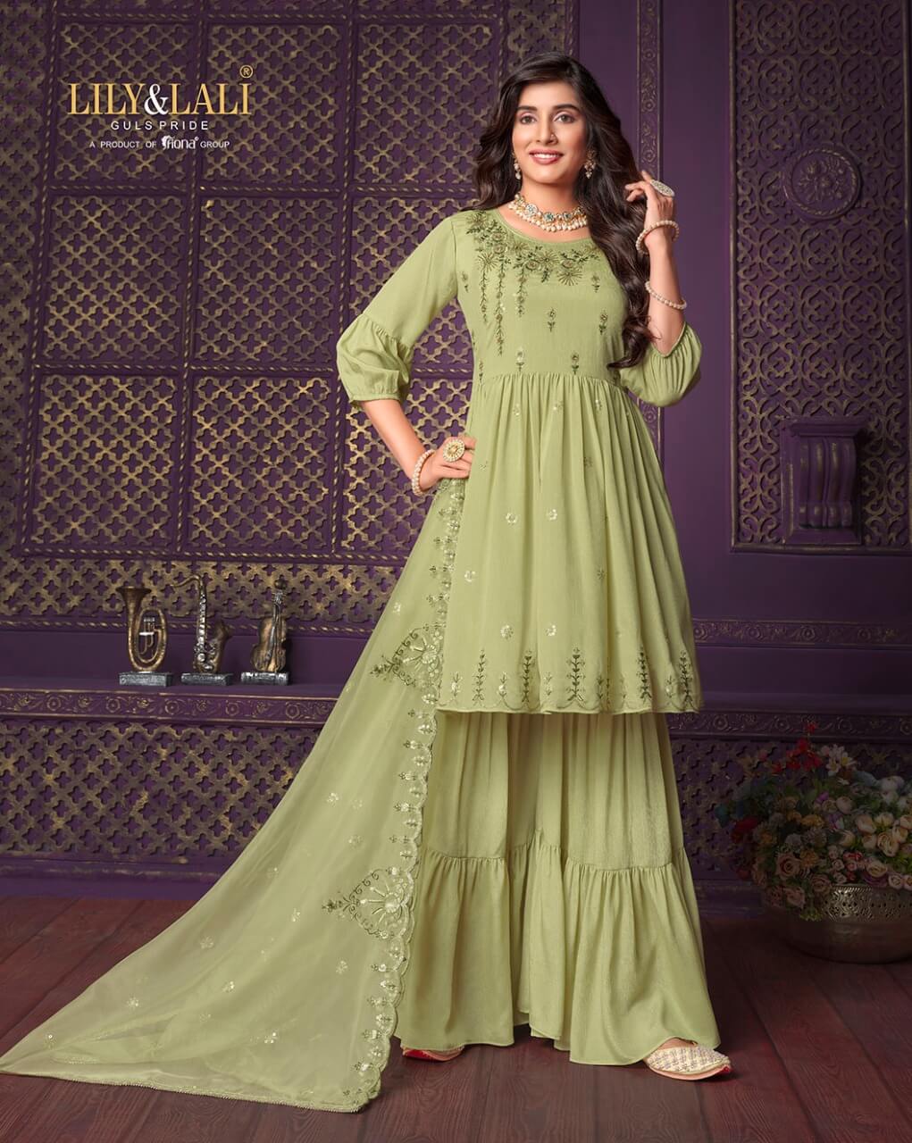 Lily Lali Eminent vol 2 Top with Sharara and Dupatta Set Catalog, Buy Lily Lali Eminent vol 2 Top with Sharara and Dupatta Set Full Catalog in Wholesale Rate Online From Aarvee Creation