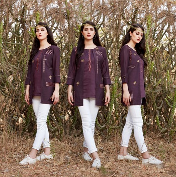 LYMI Kessi Fabric Pvt Ltd Maxim Embroidered Muslin Top With Embroidered Koti Wholesale Catalog