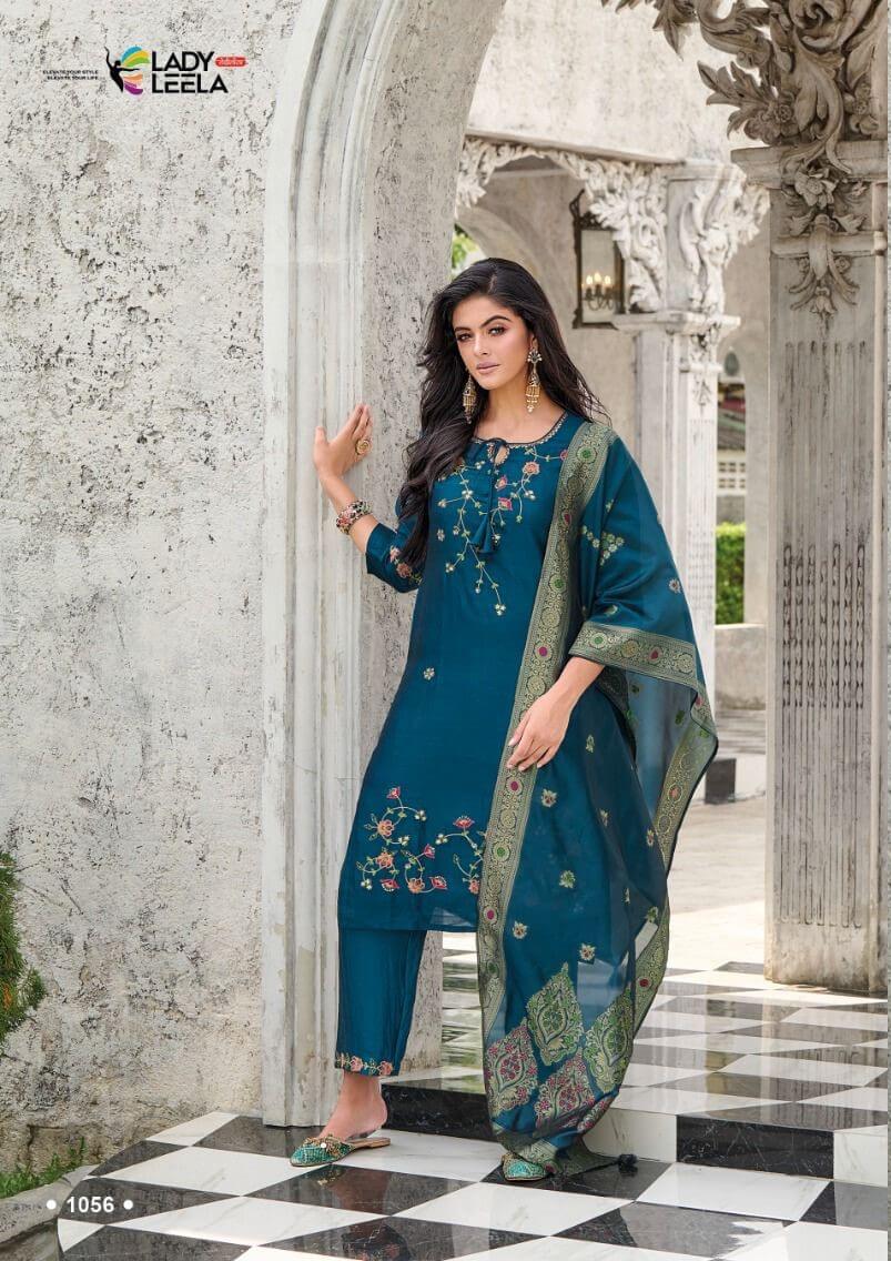 Maisha Catalog Heavy Embroidery And Hand work On Vichitra Silk Fabric Kurti With Inner And Bottom Also. Jacquard Dupatta Tessels