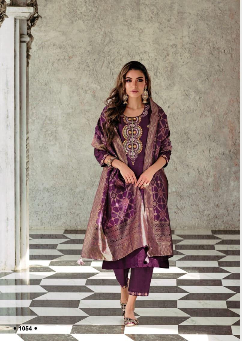 Maisha Catalog Heavy Embroidery And Hand work On Vichitra Silk Fabric Kurti With Inner And Bottom Also. Jacquard Dupatta Tessels