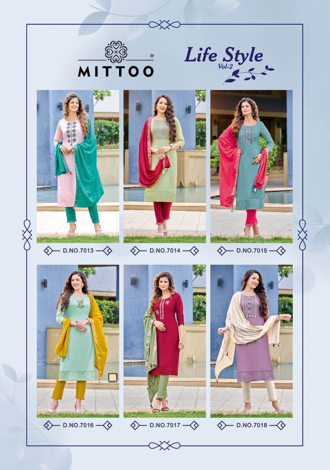 Mittoo Life Style vol 2 Kurti Pant Dupatta Set Wholesale Catalog, Buy Mittoo Life Style vol 2 Kurti Pant Dupatta Set Full Catalog in Wholesale Price Online From Vadodara, Surat, Gujarat