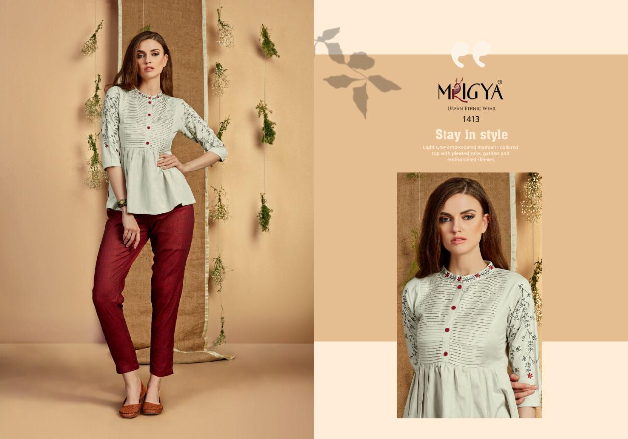 Mrigya Flora vol 3 short western top wholesale catalog. Shop ladies Short tops wholesale catalogue Flora vol 3 by Brand Mrigya Surat  