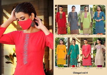 Chingari vol 4 kurtis Catalog, Buy Cotton Slub Kurtis Catalogue in Wholesale Chingari vol 4 by Nitisha Nx Surat, Manufacturer Of Kurtis at Bulk Rate