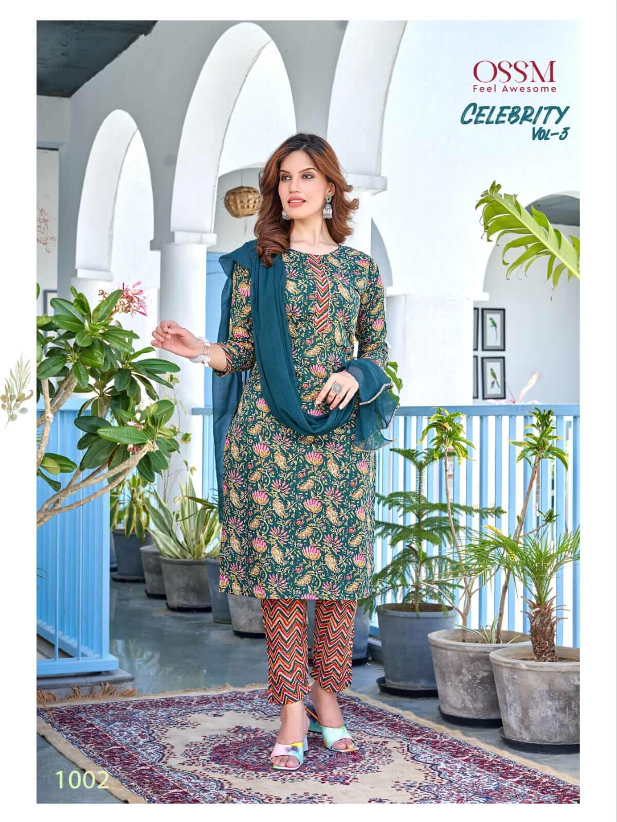 Ossm Celebrity vol 3 Cotton Printed Top Bottom Dupatta Catalog, Buy Ossm Celebrity vol 3 Cotton Printed Top Bottom Dupatta Full Catalog in Wholesale Price Online From Aarvee Creation