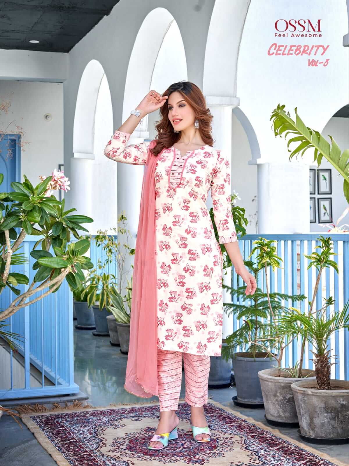 Ossm Celebrity vol 3 Cotton Printed Top Bottom Dupatta Catalog, Buy Ossm Celebrity vol 3 Cotton Printed Top Bottom Dupatta Full Catalog in Wholesale Price Online From Aarvee Creation