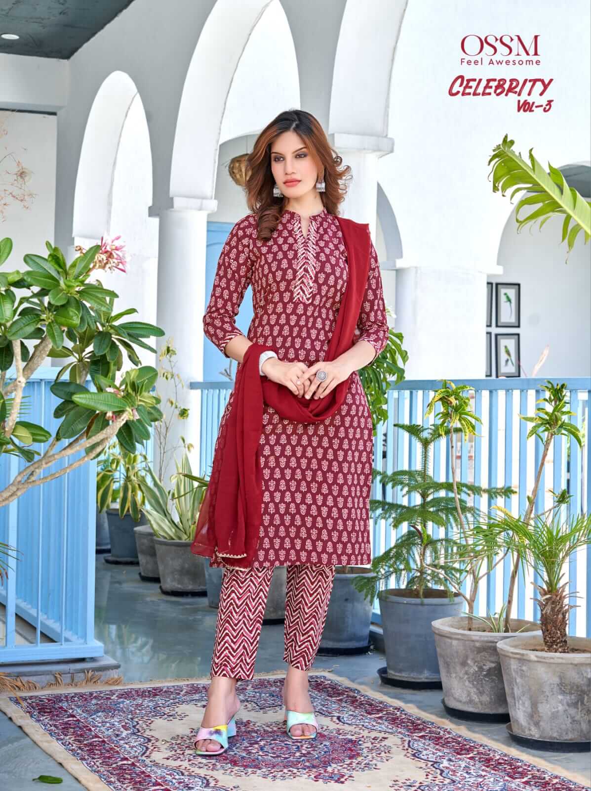 Ossm Celebrity vol 3 Cotton Printed Top Bottom Dupatta Catalog, Buy Ossm Celebrity vol 3 Cotton Printed Top Bottom Dupatta Full Catalog in Wholesale Price Online From Aarvee Creation