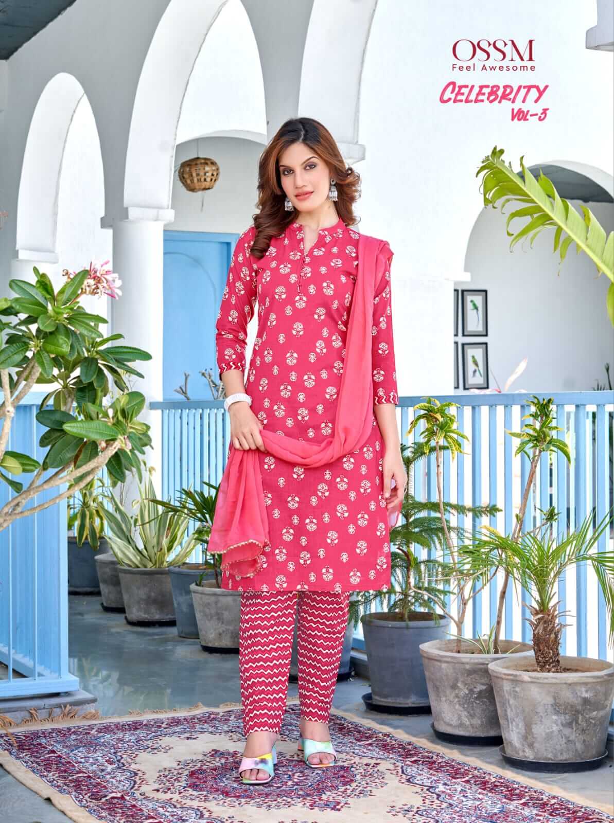 Ossm Celebrity vol 3 Cotton Printed Top Bottom Dupatta Catalog, Buy Ossm Celebrity vol 3 Cotton Printed Top Bottom Dupatta Full Catalog in Wholesale Price Online From Aarvee Creation