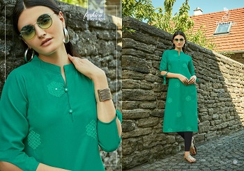 Poonam Designer Presents Cotton Slub With Embroidery Work And Buttons Work 12 Designs Kurtis Wholesale Catalogue Asiana Vol 2.Wholesale Kurtis in Surat.Order Online Or Through Whatsapp Online.Poonam Designer Surat Kurti Manufacturer Provides Low Range Kurti in wholesale in surat