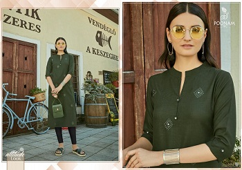 Poonam Designer Presents Cotton Slub With Embroidery Work And Buttons Work 12 Designs Kurtis Wholesale Catalogue Asiana Vol 2.Wholesale Kurtis in Surat.Order Online Or Through Whatsapp Online.Poonam Designer Surat Kurti Manufacturer Provides Low Range Kurti in wholesale in surat