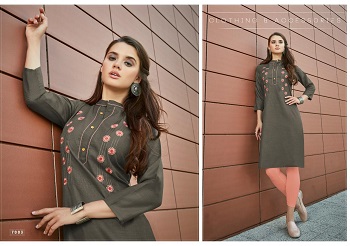 Poonam Designer Diva Vol 7 Heavy Solft Cotton Slub Embroidered Kurtis Catalog 