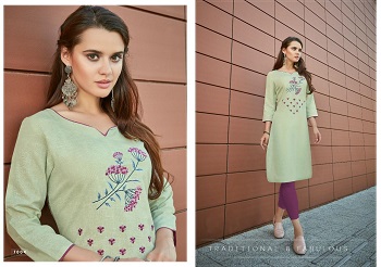 Poonam Designer Diva Vol 7 Heavy Solft Cotton Slub Embroidered Kurtis Catalog 