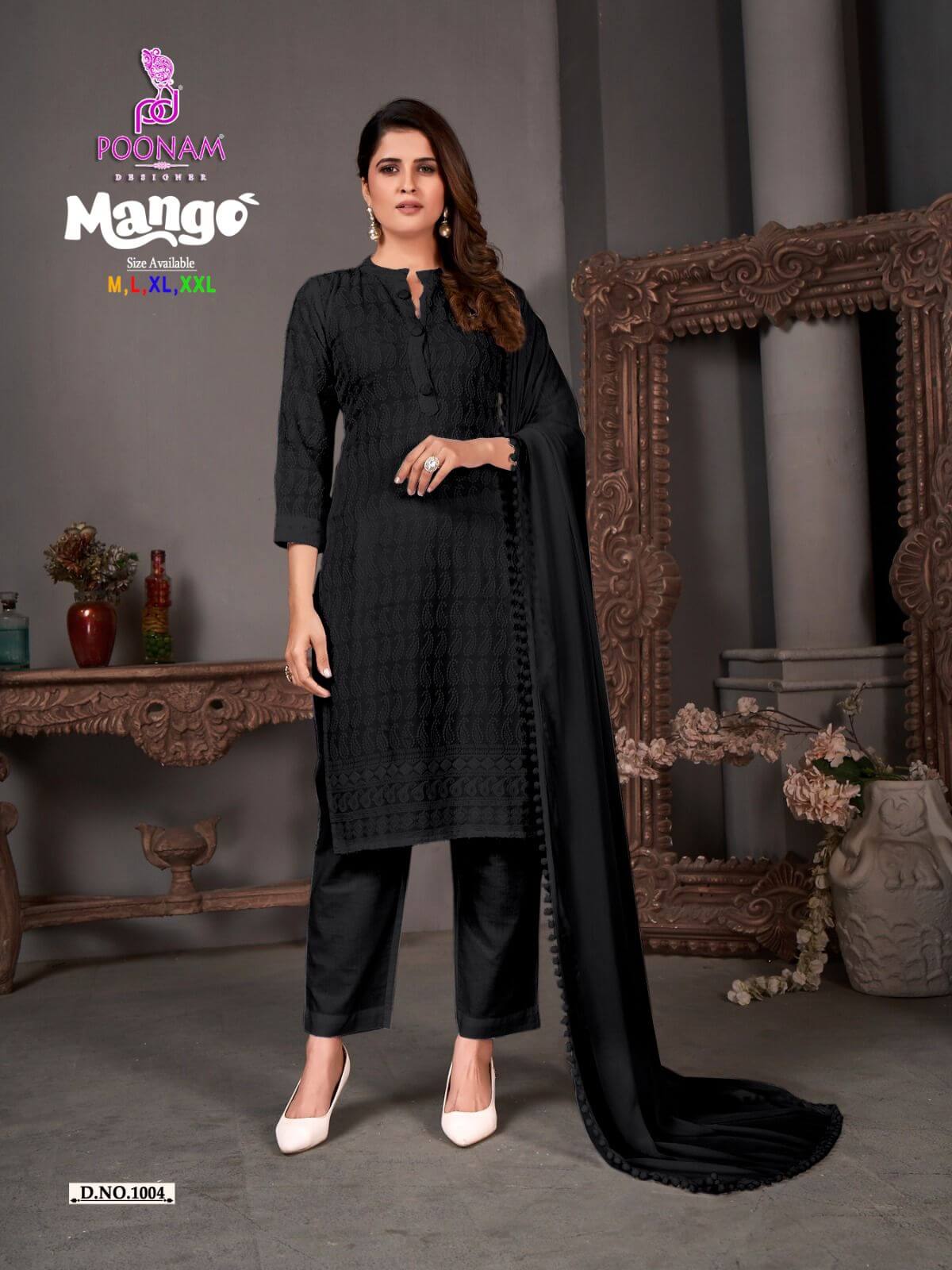 Poonam Designer Mango Chikan Work Kurti with Pant and Dupatta Catalog, Buy Poonam Designer Mango Chikan Work Kurti with Pant and Dupatta Full Catalog in Wholesale Price Online From Aarvee Creation