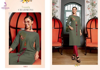 Poonam Designer Riya Vol 2 Cotton Slub Kurtis Wholesle Catalog