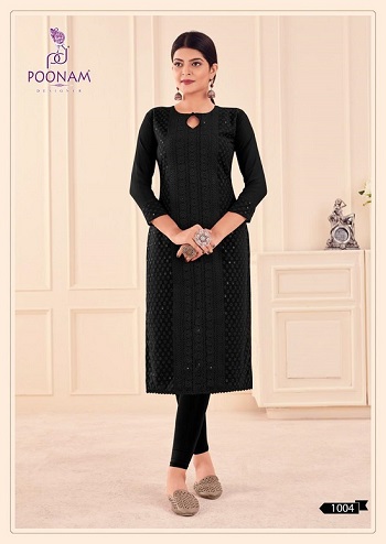 Poonam Designer Mannat Schiffli work kurtis wholesale catalog, Purchase Schiffli work kurtis Catalog in wholesale price online at lowest rate 