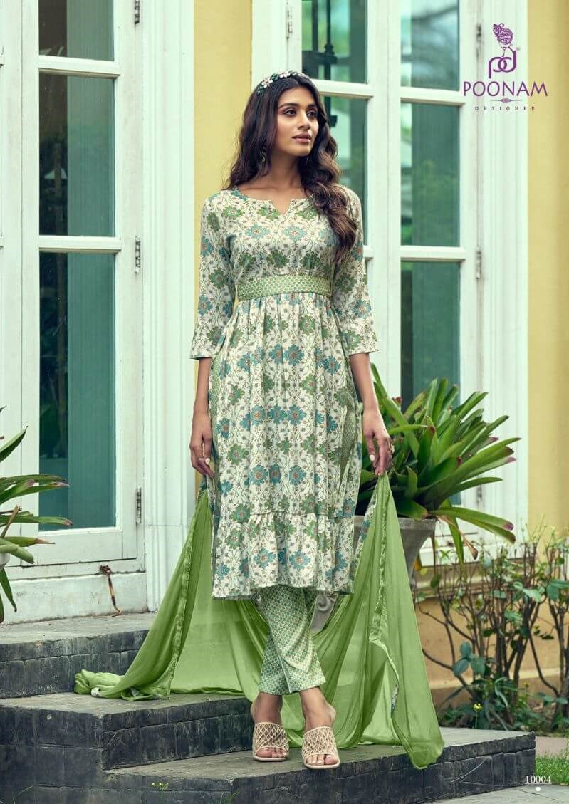 Poonam Rivaaz Naira Cut Kurti with Pant and Dupatta Catalog, Buy Poonam Rivaaz Naira Cut Kurti with Pant and Dupatta Full Catalog in Wholesale Price Online From Aarvee Creation