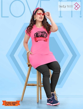 Ladies Long T Shirt Wholesale Catalogue of  Six Designs, Purchase Six Print and colours Girls Long T Shirt In Wholesale