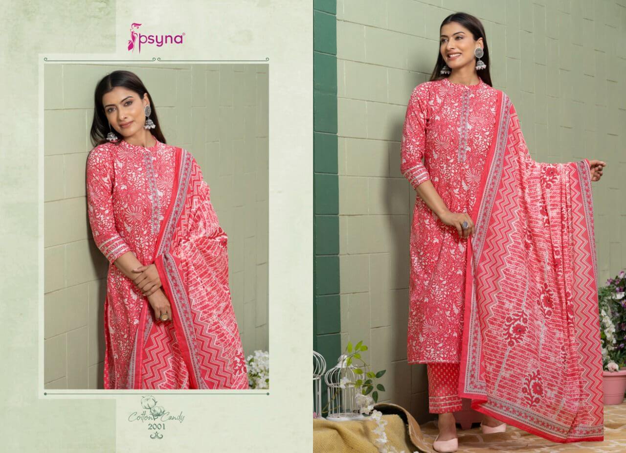 Psyna Cotton Candy Vol 2 Top Bottom Dupatta Wholesale Catalog, Buy Full Catalog of Psyna Cotton Candy Vol 2 at Wholesale Rate