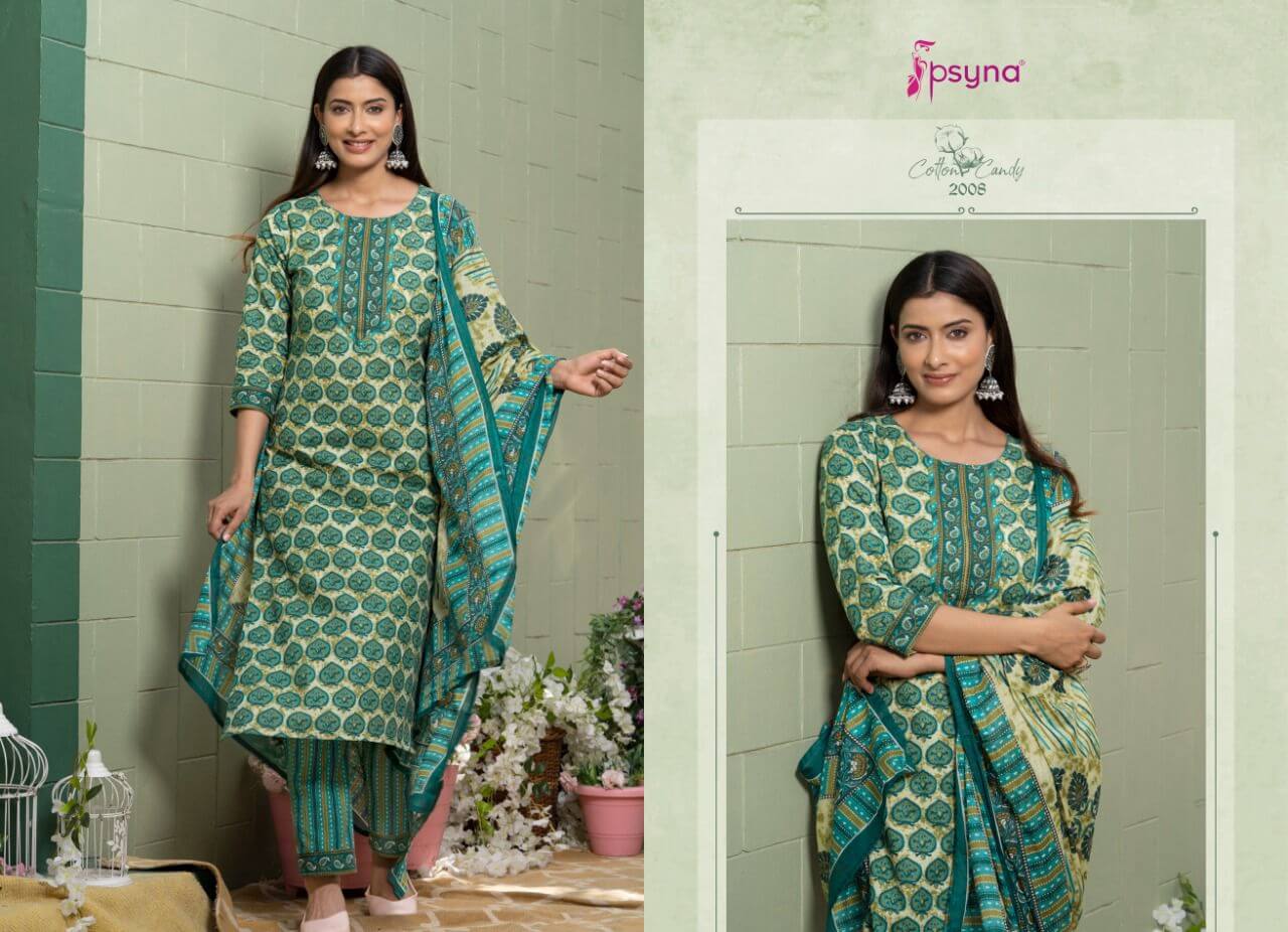 Psyna Cotton Candy Vol 2 Top Bottom Dupatta Wholesale Catalog, Buy Full Catalog of Psyna Cotton Candy Vol 2 at Wholesale Rate