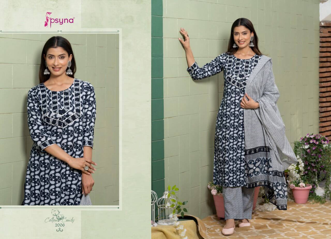 Psyna Cotton Candy Vol 2 Top Bottom Dupatta Wholesale Catalog, Buy Full Catalog of Psyna Cotton Candy Vol 2 at Wholesale Rate