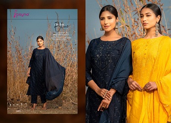 Psyna Parvati Kurti With Bottom and Dupatta Set Wholesale Catalog, Six Beautiful Work Women Top With Bottom And Dupatta Festive Wear Collection at Wholesale 