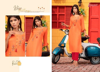 Psyna Pixcel Hand Work Kurtis Catalog in Wholesale, Psyna Presents A New Range Of Straight Embroidery Work Kurtis With Hand Work