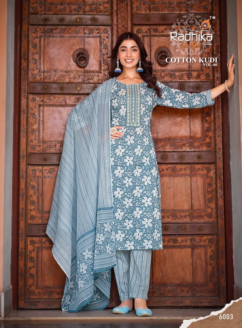 Radhika Lifestyle Cotton Kudi vol 6 Top Bottom Dupatta Set Catalog in Wholesale, Buy Radhika Lifestyle Cotton Kudi vol 6 Top Bottom Dupatta Set Full Catalog in Wholesale Price Online From Aarvee Creation