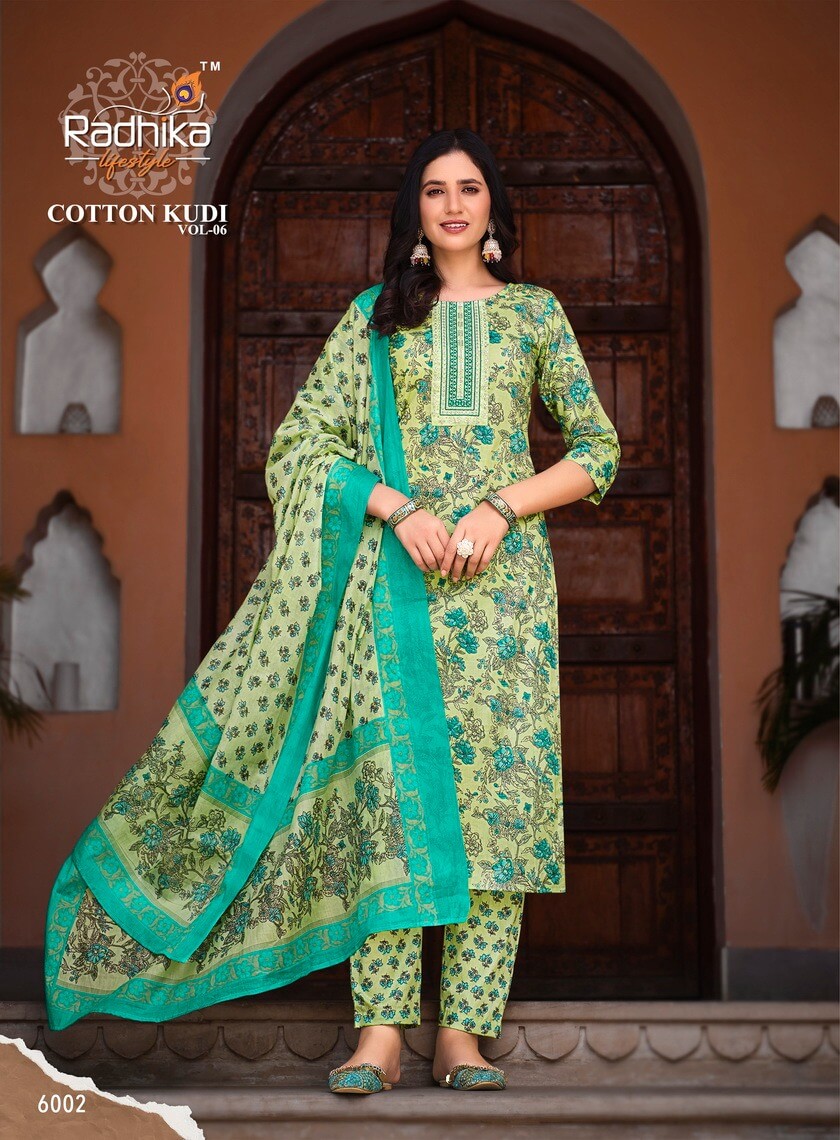 Radhika Lifestyle Cotton Kudi vol 6 Top Bottom Dupatta Set Catalog in Wholesale, Buy Radhika Lifestyle Cotton Kudi vol 6 Top Bottom Dupatta Set Full Catalog in Wholesale Price Online From Aarvee Creation