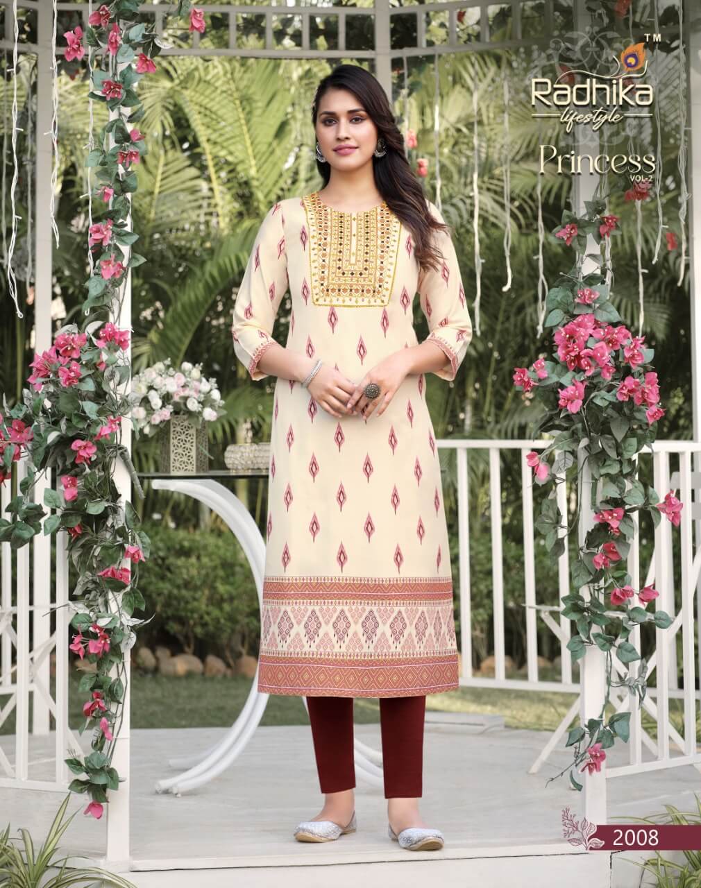 Radhika Lifestyle Princess vol 2 Rayon Kurtis Catalog in Wholesale, Buy Radhika Lifestyle Princess vol 2 Rayon Kurtis 
 Full Catalog in Wholesale Price From Aarvee Creation, Vadodara