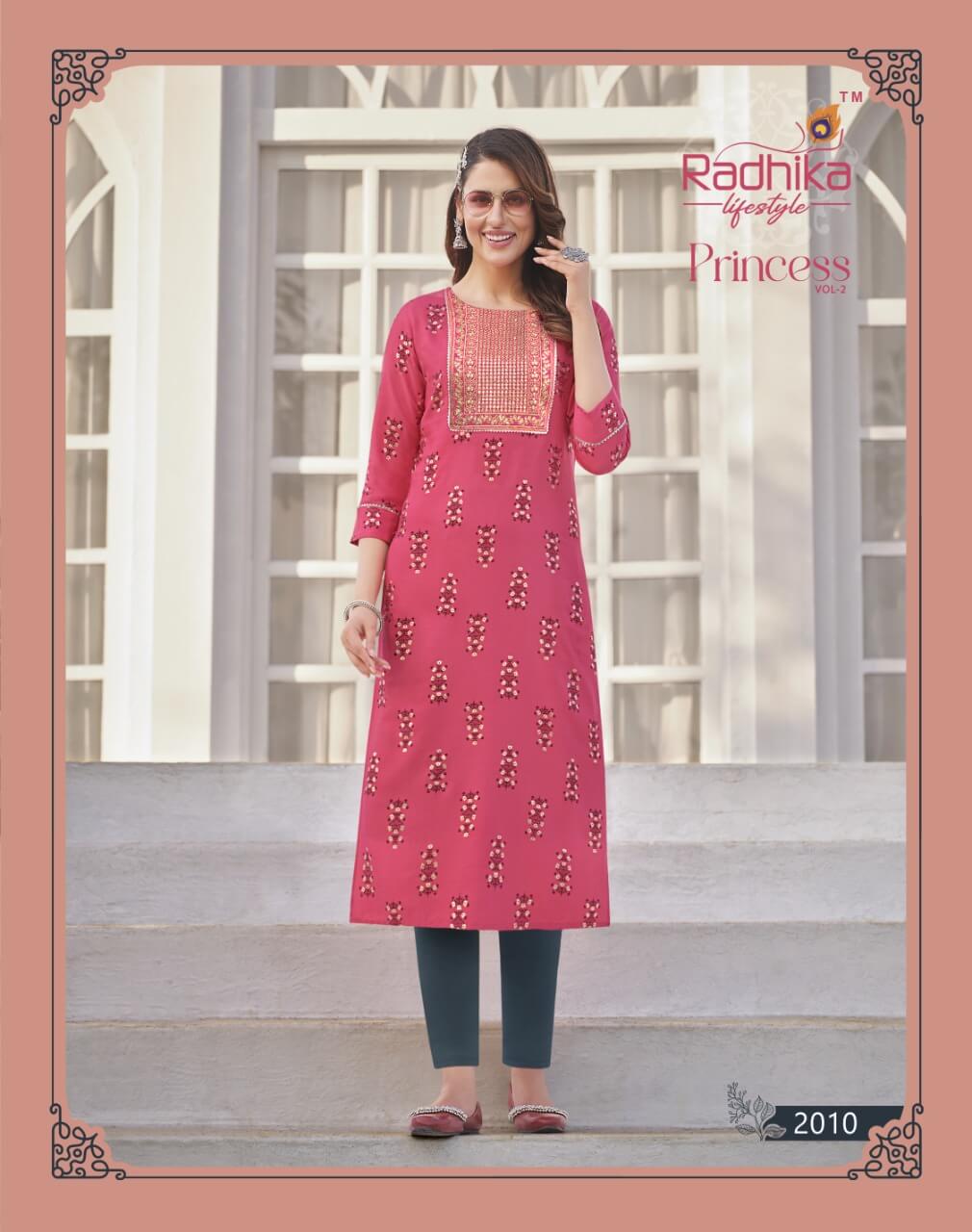 Radhika Lifestyle Princess vol 2 Rayon Kurtis Catalog in Wholesale, Buy Radhika Lifestyle Princess vol 2 Rayon Kurtis 
 Full Catalog in Wholesale Price From Aarvee Creation, Vadodara