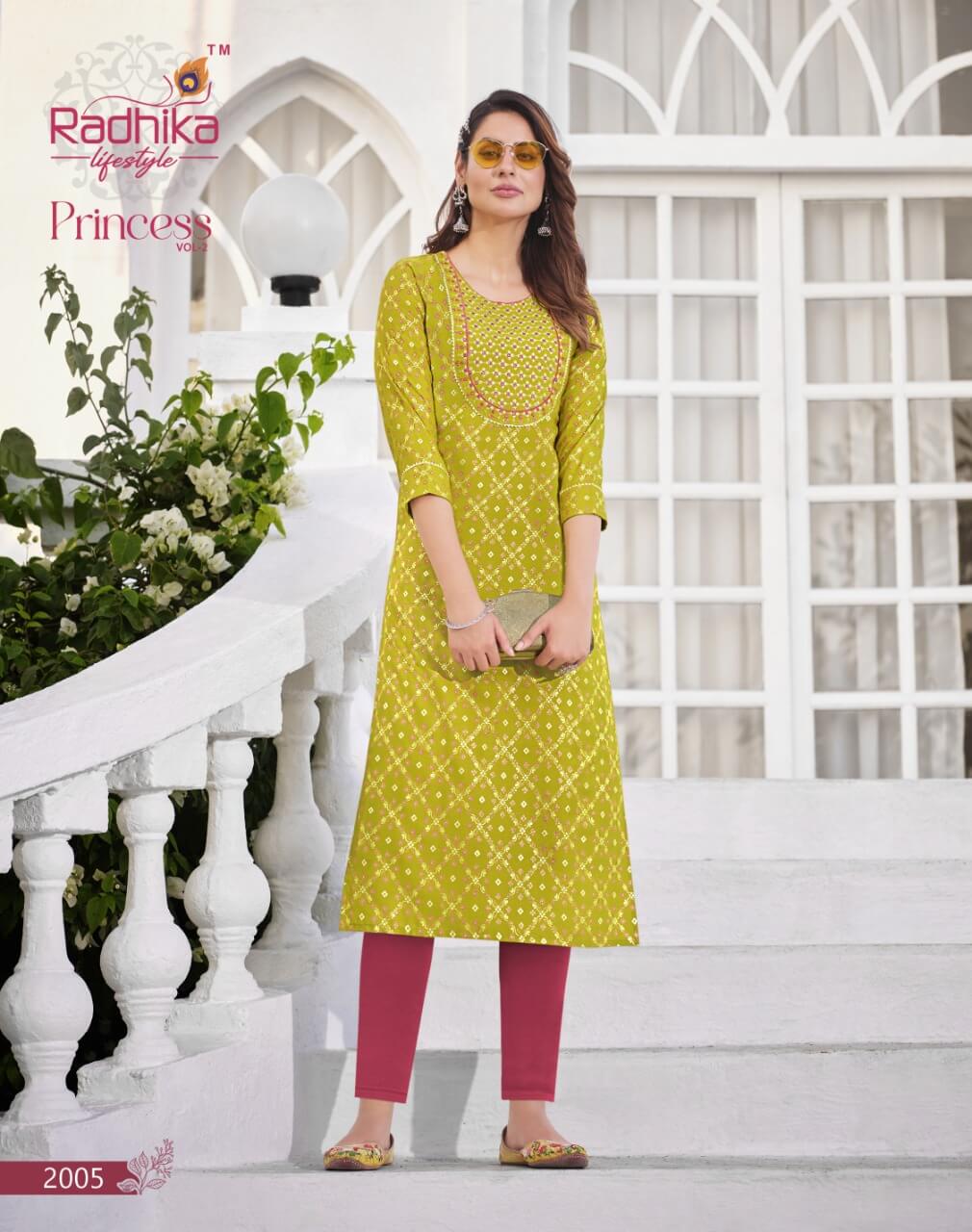 Radhika Lifestyle Princess vol 2 Rayon Kurtis Catalog in Wholesale, Buy Radhika Lifestyle Princess vol 2 Rayon Kurtis 
 Full Catalog in Wholesale Price From Aarvee Creation, Vadodara