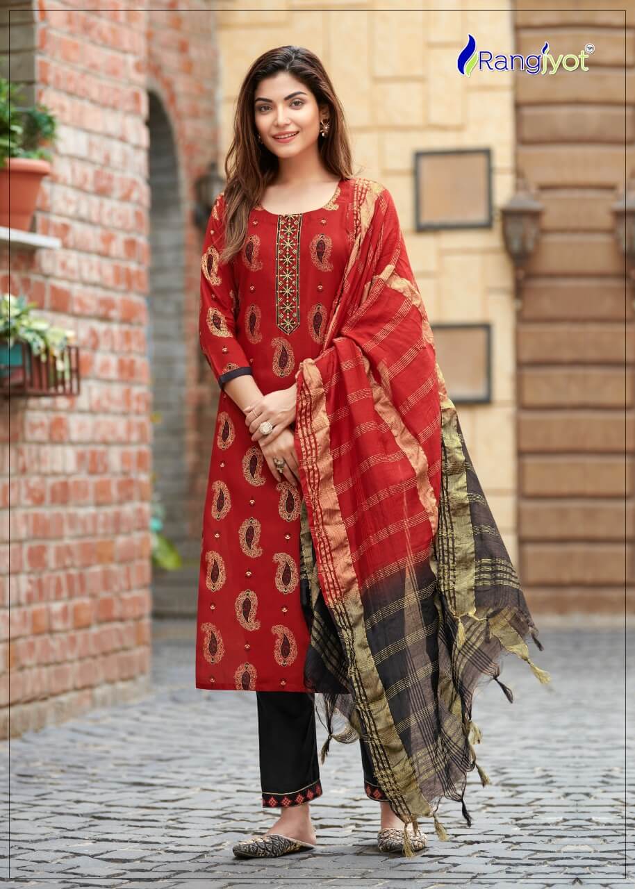 Rangjyot Rangmaya vol 3 Top Bottom and Dupatta Set Wholesale Catalog, Buy Rangjyot Rangmaya vol 3 Full Catalog of Ladies top Bottom Dupatta Set in Wholesale Rate