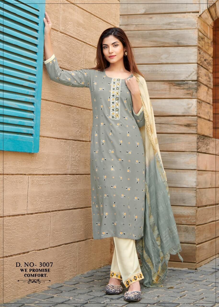 Rangjyot Rangmaya vol 3 Top Bottom and Dupatta Set Wholesale Catalog, Buy Rangjyot Rangmaya vol 3 Full Catalog of Ladies top Bottom Dupatta Set in Wholesale Rate