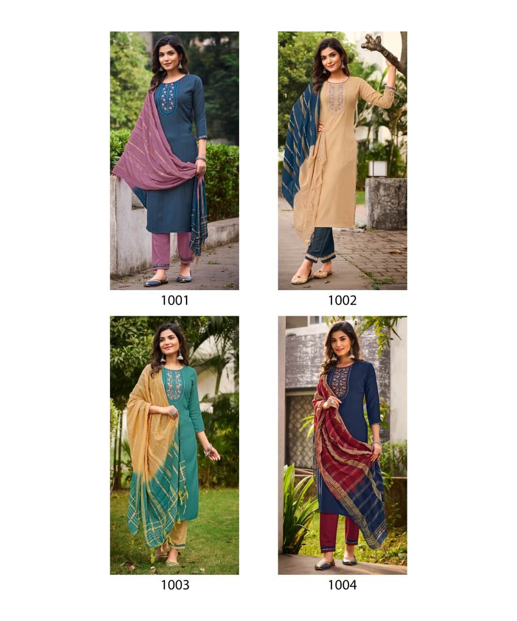 Rangjyot Veena vol 1 Kurti With Pant and Dupatta Catalog in Wholesale, Buy Rangjyot Veena vol 1 Kurti With Pant and Dupatta Full Catalog in Wholesale Price